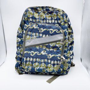 L.L. Bean‎ Blue and Green Hawaiian Island Printed Multi-pocket School Backpack